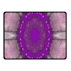 Fantasy-flowers In Harmony  In Lilac Double Sided Fleece Blanket (small)  by pepitasart