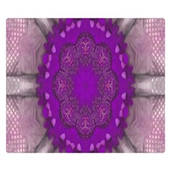 Fantasy-flowers In Harmony  In Lilac Double Sided Flano Blanket (small)  by pepitasart