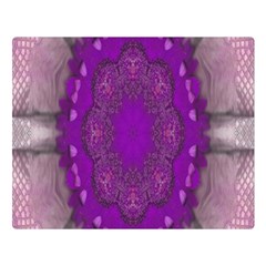 Fantasy-flowers In Harmony  In Lilac Double Sided Flano Blanket (large)  by pepitasart