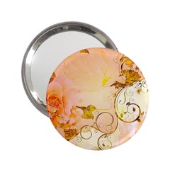 Wonderful Floral Design In Soft Colors 2 25  Handbag Mirrors by FantasyWorld7