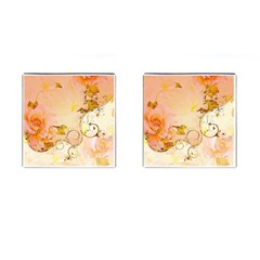 Wonderful Floral Design In Soft Colors Cufflinks (square) by FantasyWorld7