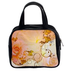 Wonderful Floral Design In Soft Colors Classic Handbags (2 Sides) by FantasyWorld7