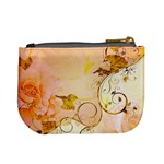 Wonderful Floral Design In Soft Colors Mini Coin Purses Back