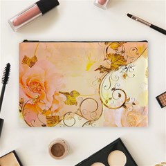 Wonderful Floral Design In Soft Colors Cosmetic Bag (large)  by FantasyWorld7