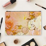 Wonderful Floral Design In Soft Colors Cosmetic Bag (Large)  Front