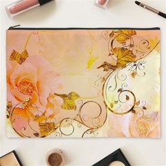 Wonderful Floral Design In Soft Colors Cosmetic Bag (xxxl)  by FantasyWorld7