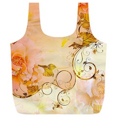 Wonderful Floral Design In Soft Colors Full Print Recycle Bags (l)  by FantasyWorld7