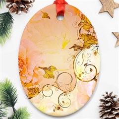 Wonderful Floral Design In Soft Colors Ornament (oval) by FantasyWorld7