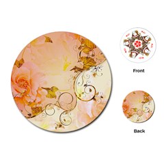 Wonderful Floral Design In Soft Colors Playing Cards (round)  by FantasyWorld7