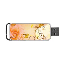 Wonderful Floral Design In Soft Colors Portable Usb Flash (one Side) by FantasyWorld7