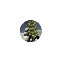 Funny Snowman With Penguin And Christmas Tree 1  Mini Buttons by FantasyWorld7