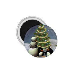 Funny Snowman With Penguin And Christmas Tree 1 75  Magnets by FantasyWorld7