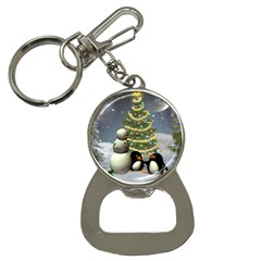 Funny Snowman With Penguin And Christmas Tree Bottle Opener Key Chains by FantasyWorld7