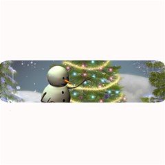 Funny Snowman With Penguin And Christmas Tree Large Bar Mats