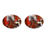 Awesome Steampunk Horse With Wings Cufflinks (Oval) Front(Pair)