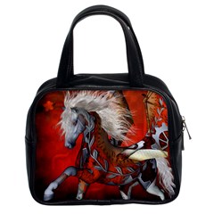 Awesome Steampunk Horse With Wings Classic Handbags (2 Sides)