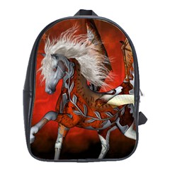 Awesome Steampunk Horse With Wings School Bag (Large)