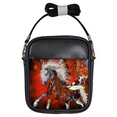 Awesome Steampunk Horse With Wings Girls Sling Bags