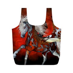 Awesome Steampunk Horse With Wings Full Print Recycle Bags (M) 