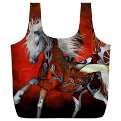 Awesome Steampunk Horse With Wings Full Print Recycle Bags (L) 