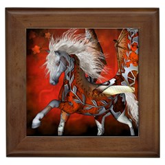 Awesome Steampunk Horse With Wings Framed Tiles