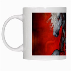 Awesome Steampunk Horse With Wings White Mugs