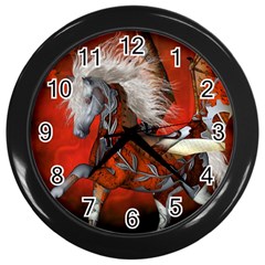 Awesome Steampunk Horse With Wings Wall Clocks (black) by FantasyWorld7