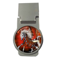 Awesome Steampunk Horse With Wings Money Clips (Round) 