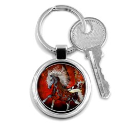 Awesome Steampunk Horse With Wings Key Chains (Round) 