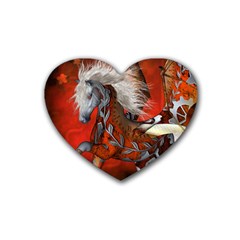 Awesome Steampunk Horse With Wings Heart Coaster (4 pack) 