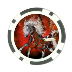 Awesome Steampunk Horse With Wings Poker Chip Card Guard by FantasyWorld7