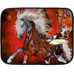 Awesome Steampunk Horse With Wings Fleece Blanket (Mini)