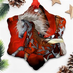 Awesome Steampunk Horse With Wings Ornament (Snowflake)