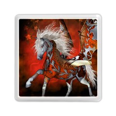 Awesome Steampunk Horse With Wings Memory Card Reader (Square) 