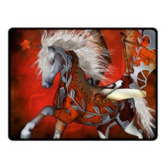 Awesome Steampunk Horse With Wings Double Sided Fleece Blanket (Small) 