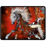 Awesome Steampunk Horse With Wings Double Sided Fleece Blanket (Large)  80 x60  Blanket Back