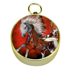 Awesome Steampunk Horse With Wings Gold Compasses by FantasyWorld7