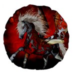 Awesome Steampunk Horse With Wings Large 18  Premium Flano Round Cushions Front