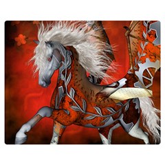 Awesome Steampunk Horse With Wings Double Sided Flano Blanket (medium)  by FantasyWorld7