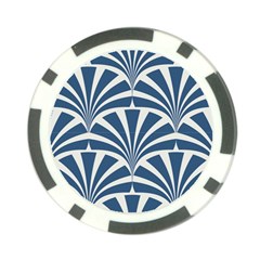 Teal,white,art Deco,pattern Poker Chip Card Guard (10 Pack) by NouveauDesign