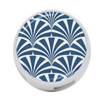 teal,white,art deco,pattern 4-Port USB Hub (Two Sides)  Back