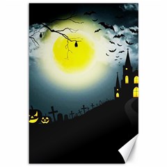 Halloween Landscape Canvas 12  X 18   by Valentinaart