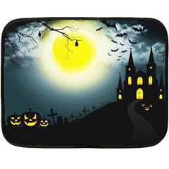 Halloween Landscape Fleece Blanket (mini) by Valentinaart