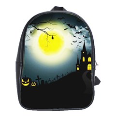 Halloween Landscape School Bag (large) by Valentinaart