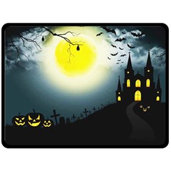 Halloween Landscape Fleece Blanket (large)  by Valentinaart