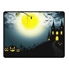 Halloween Landscape Fleece Blanket (small) by Valentinaart