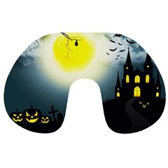 Halloween Landscape Travel Neck Pillows by Valentinaart