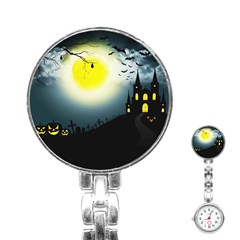 Halloween Landscape Stainless Steel Nurses Watch by Valentinaart