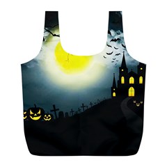 Halloween Landscape Full Print Recycle Bags (l)  by Valentinaart