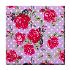 Shabby Chic,pink,roses,polka Dots Tile Coasters by NouveauDesign